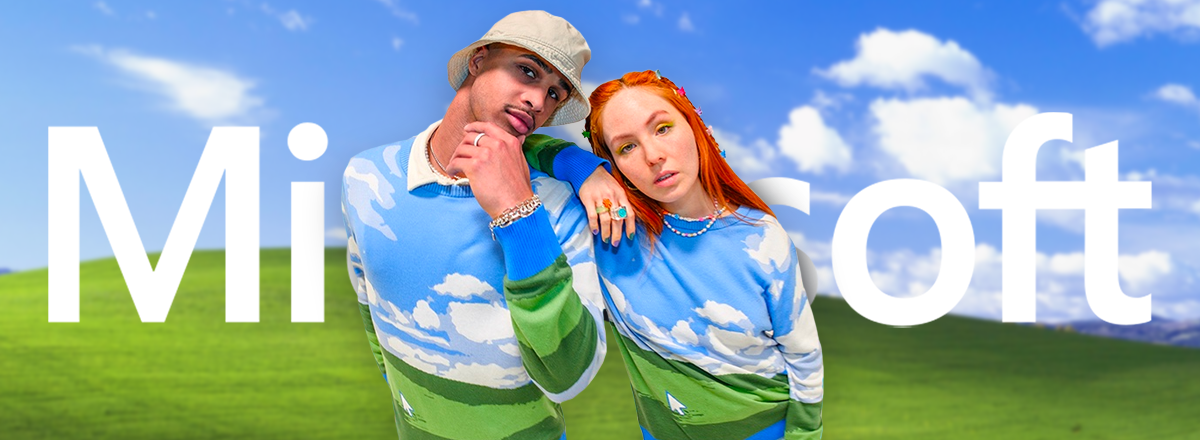 Microsoft's 2023 Ugly Christmas Sweater Celebrates Windows XP's Iconic Bliss Background